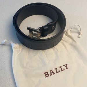 Bally Men Blue Leather Adjustable Belt - Never Used